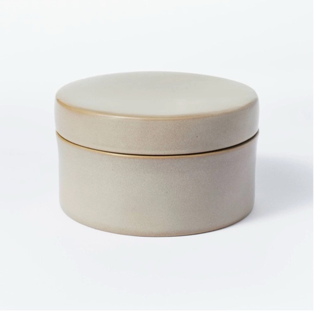Sold Threshold Designed with Studio McGee 7" x 7" Round Carved Ceramic Box